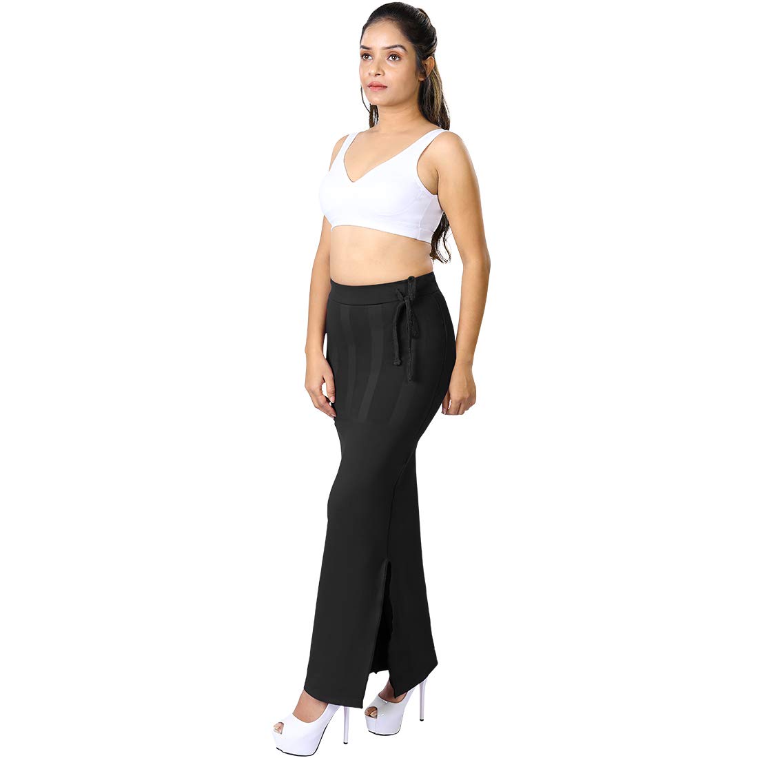 Lycra Blended Saree Shapewear for Women/Fishcut Fit Petticoat Saree  Silhouette Shape Wear, Black - Boldwink